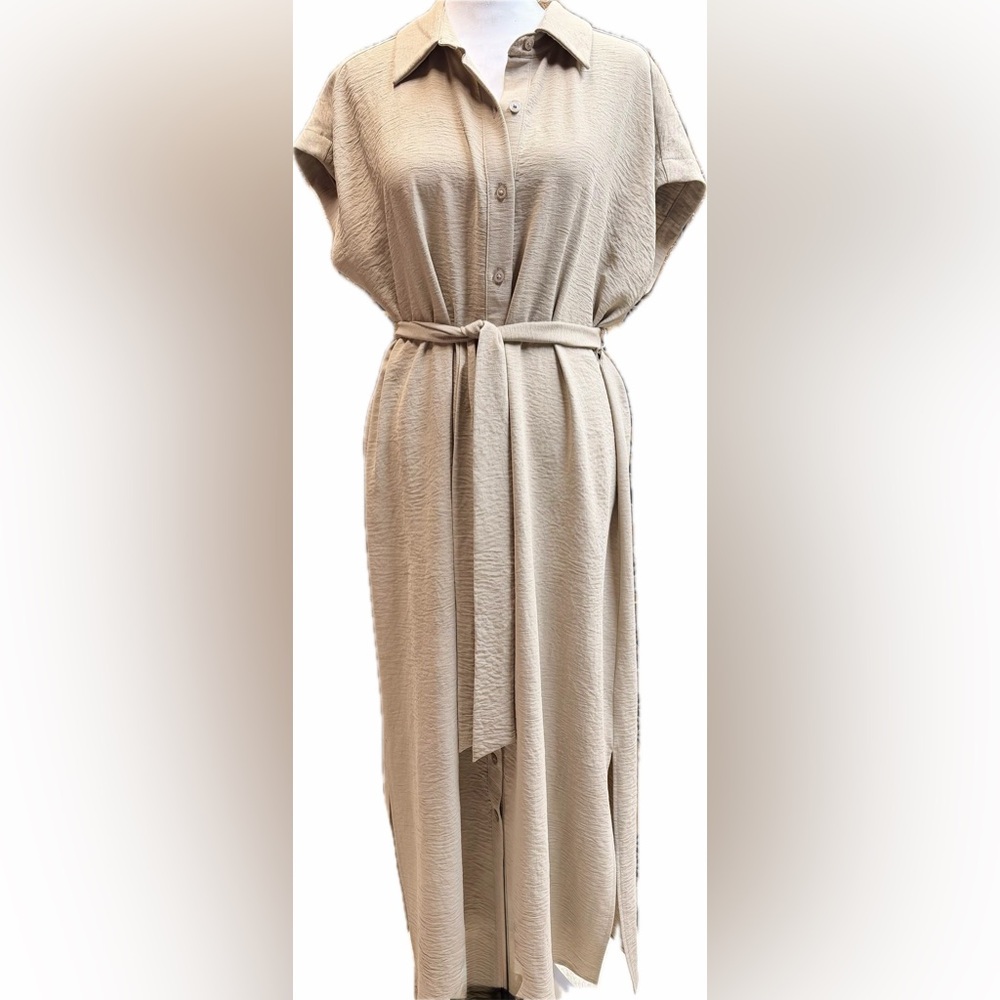 DKNY Button Down Tie Maxi Dress Size 10